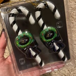 Baltimore Ravens Candy Cane NFL Christmas Ornaments